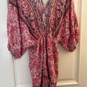 Cupshe Pink Floral Swim Coverup